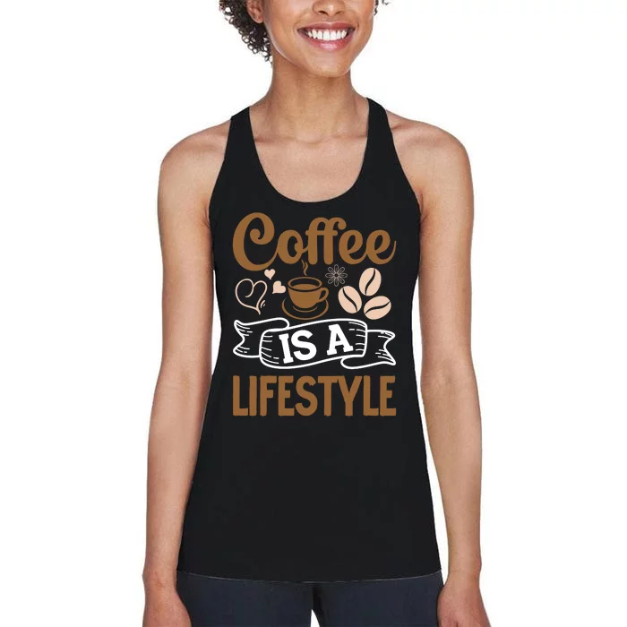 Coffee Is A Lifestyle Graphic Women's Racerback Tank