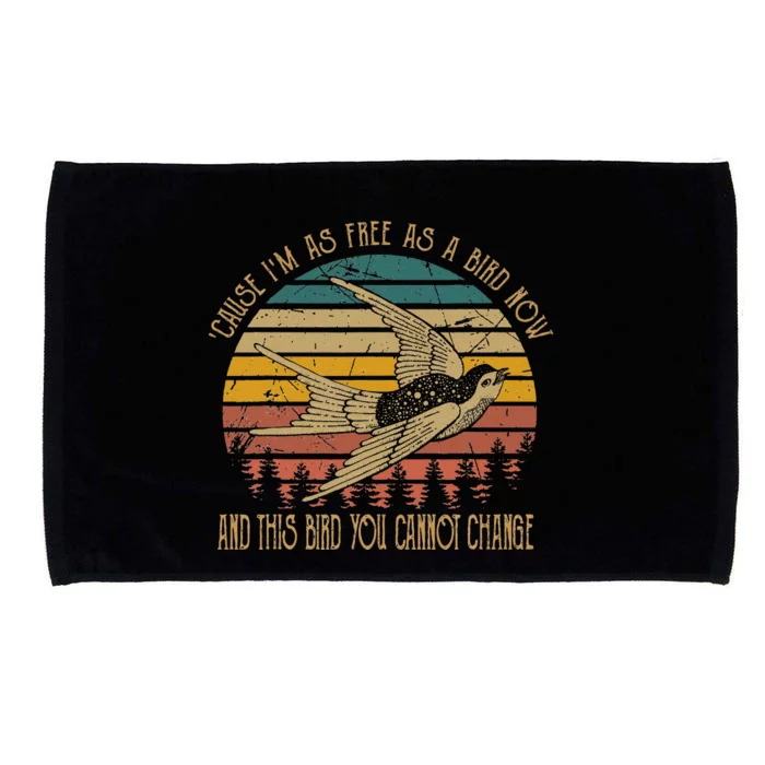 Cause IM As Free As A Birds Now Country Music Lover Microfiber Hand Towel