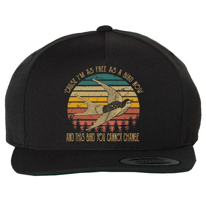 Cause IM As Free As A Birds Now Country Music Lover Wool Snapback Cap