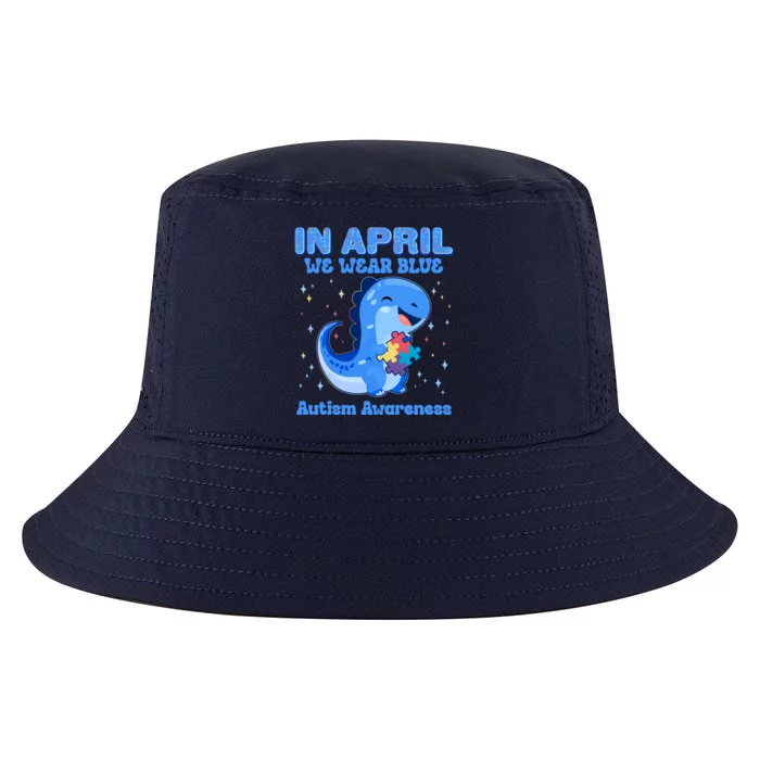 Cute In April We Wear Blue Autism Awareness Blue Dinosaur Cool Comfort Performance Bucket Hat