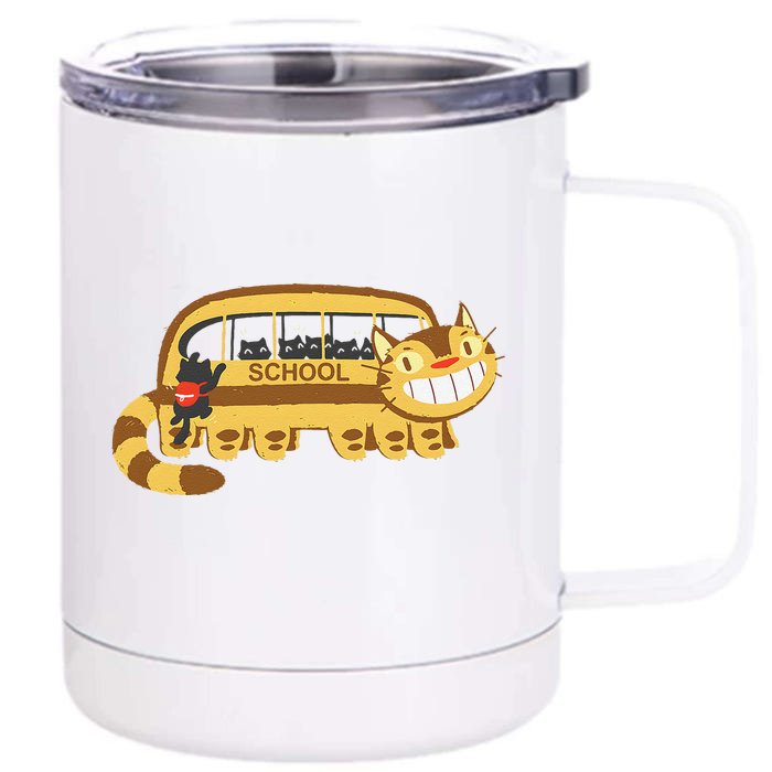 Cats In A Catbus Headed To School Schoolcatbus Front & Back 12oz Stainless Steel Tumbler Cup