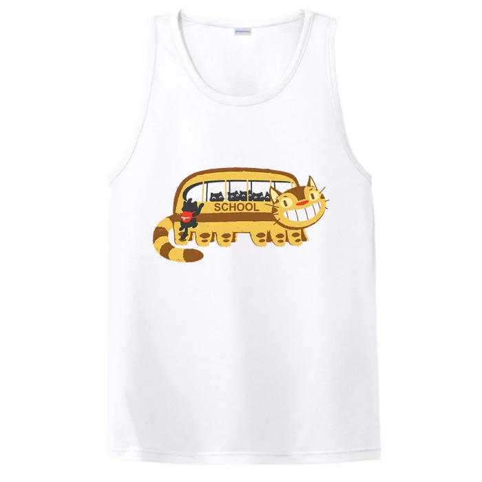 Cats In A Catbus Headed To School Schoolcatbus Performance Tank