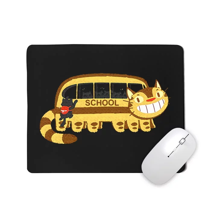 Cats In A Catbus Headed To School Schoolcatbus Mousepad