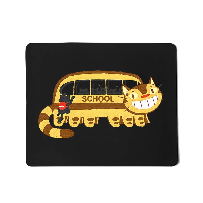 Cats In A Catbus Headed To School Schoolcatbus Mousepad