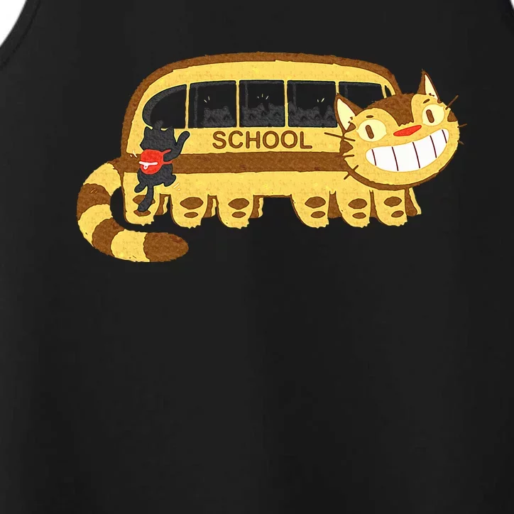 Cats In A Catbus Headed To School Schoolcatbus Performance Tank