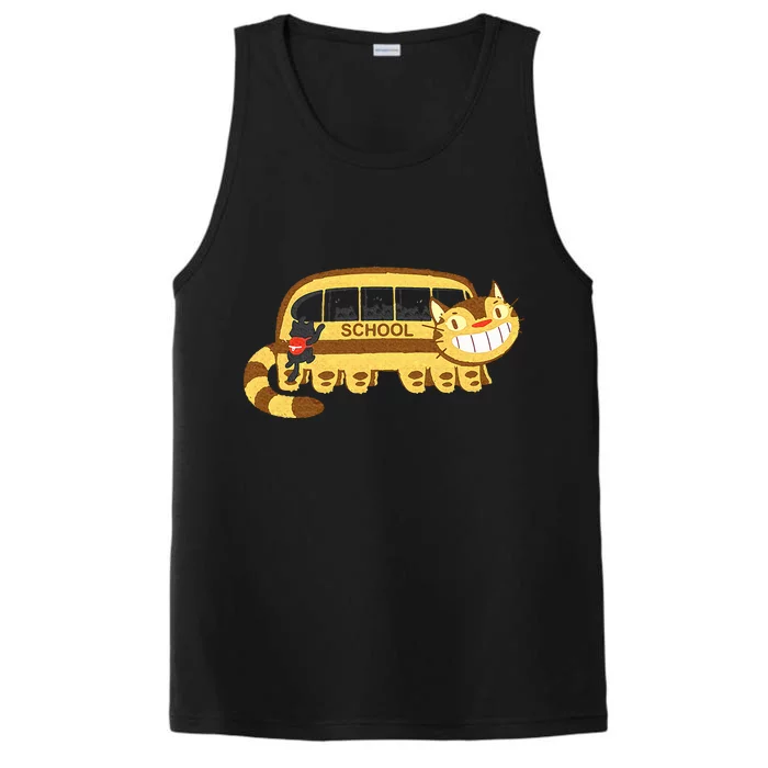 Cats In A Catbus Headed To School Schoolcatbus Performance Tank