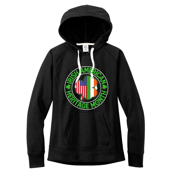 Clover Irish American Flag Irish American Heritage Month Women's Fleece Hoodie