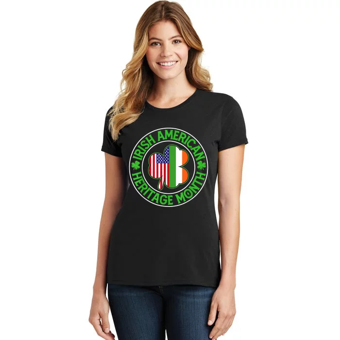 Clover Irish American Flag Irish American Heritage Month Women's T-Shirt