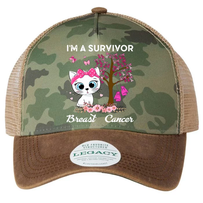 Cat Im A Survivor Breast Cancer Awareness Legacy Tie Dye Trucker Hat