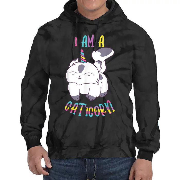 Cute IM A Caticorn Cat Unicorn S Tie Dye Hoodie