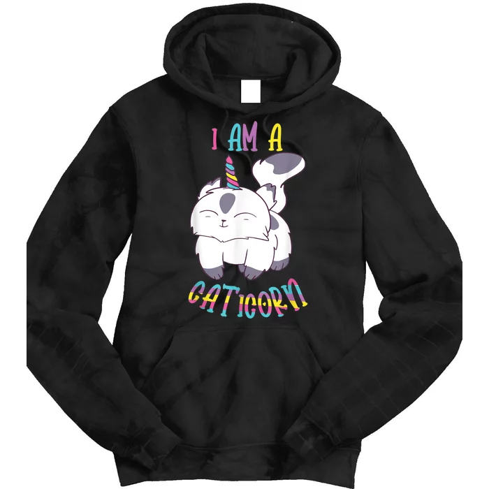 Cute IM A Caticorn Cat Unicorn S Tie Dye Hoodie