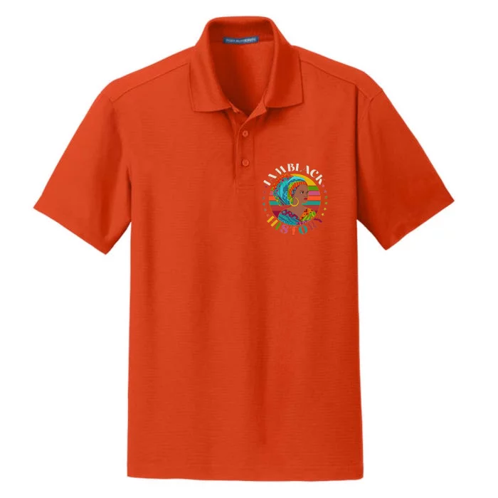 Colorful I Am Black History Dry Zone Grid Performance Polo