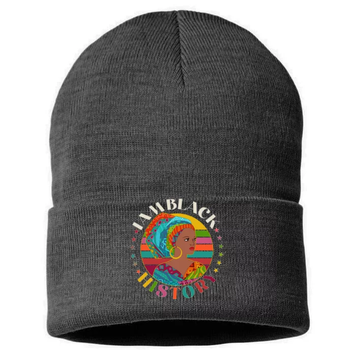 Colorful I Am Black History Sustainable Knit Beanie