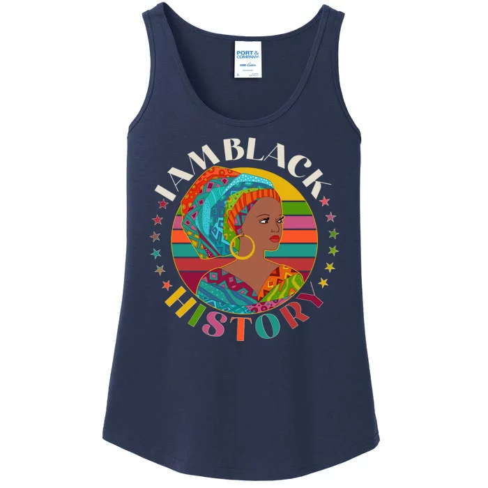 Colorful I Am Black History Ladies Essential Tank