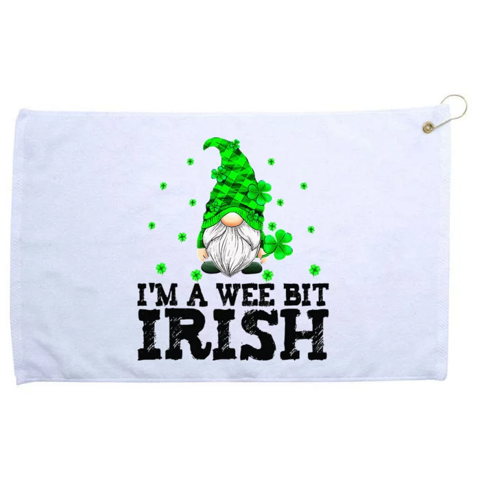 Cute I'm A Wee Bit Irish Shamrock Gnome St Patrick's Day Grommeted Golf Towel