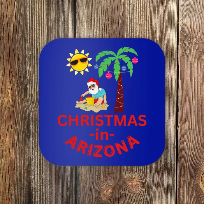 Christmas In Arizona Deck The Palm Trees Family Vacation Gift Coaster