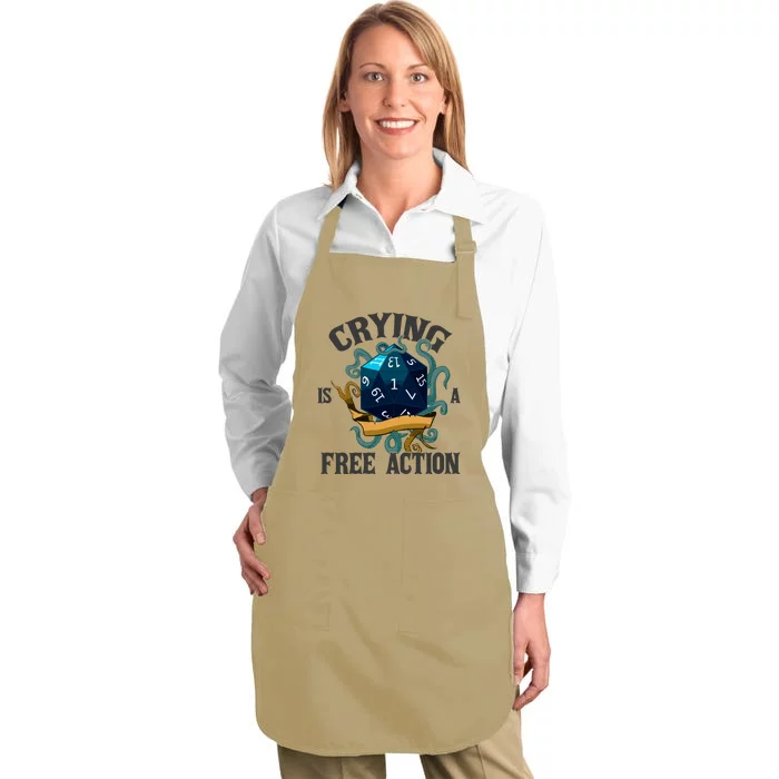 Crying Is A Free Action Full-Length Apron With Pocket