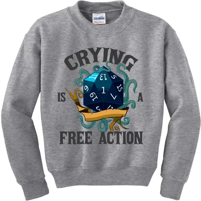 Crying Is A Free Action Kids Sweatshirt