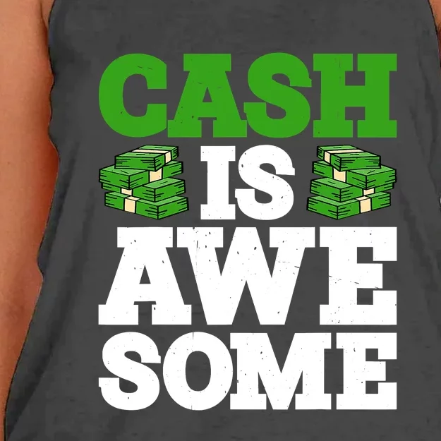 Cash Is Awesome Women's Knotted Racerback Tank