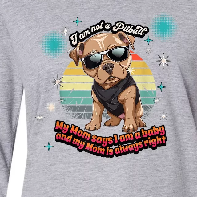 Cute I Am Not A Pitbull Funny Pitbull Dog Owners Gifts Womens Cotton Relaxed Long Sleeve T-Shirt