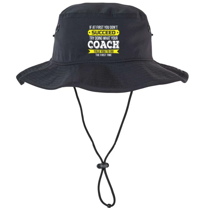 Coach If At First You Dont Succeed Funny Gift Legacy Cool Fit Booney Bucket Hat