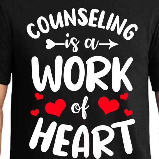 Counseling Is A Work Of Heart Guidance Counselor Funny Gift Pajama Set