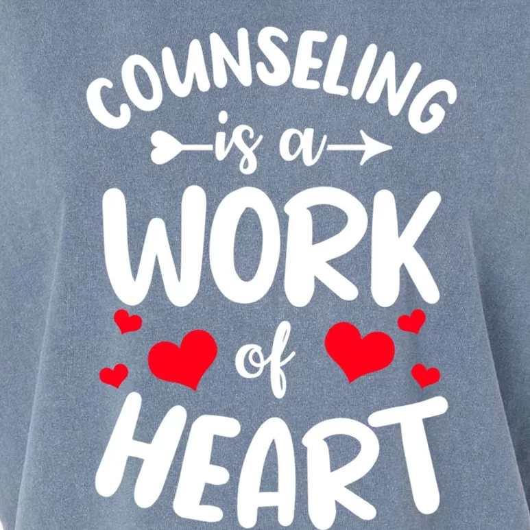 Counseling Is A Work Of Heart Guidance Counselor Funny Gift Garment-Dyed Women's Muscle Tee