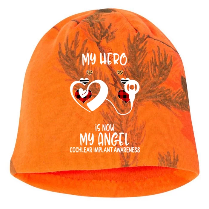 Cochlear Implant Awareness Remembrance Hero Is Now My Angel Gift Kati - Camo Knit Beanie