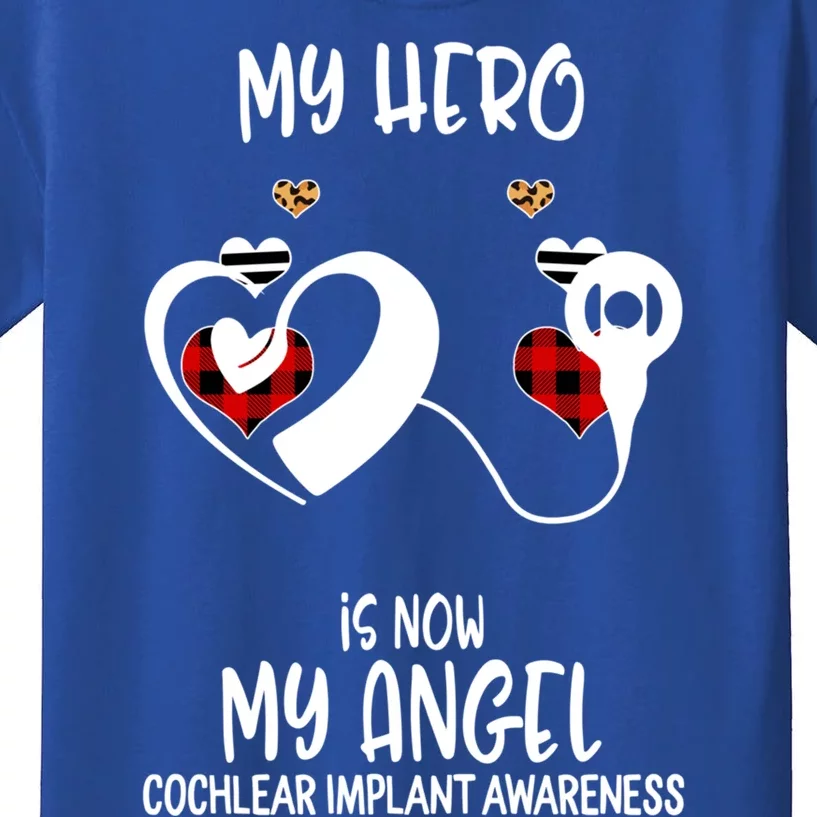 Cochlear Implant Awareness Remembrance Hero Is Now My Angel Gift Kids T-Shirt