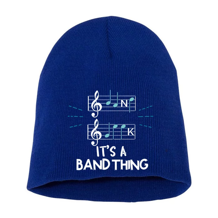 Clef Its A Band Thing Musician Notes Pun Music Group Funny Gift Short Acrylic Beanie