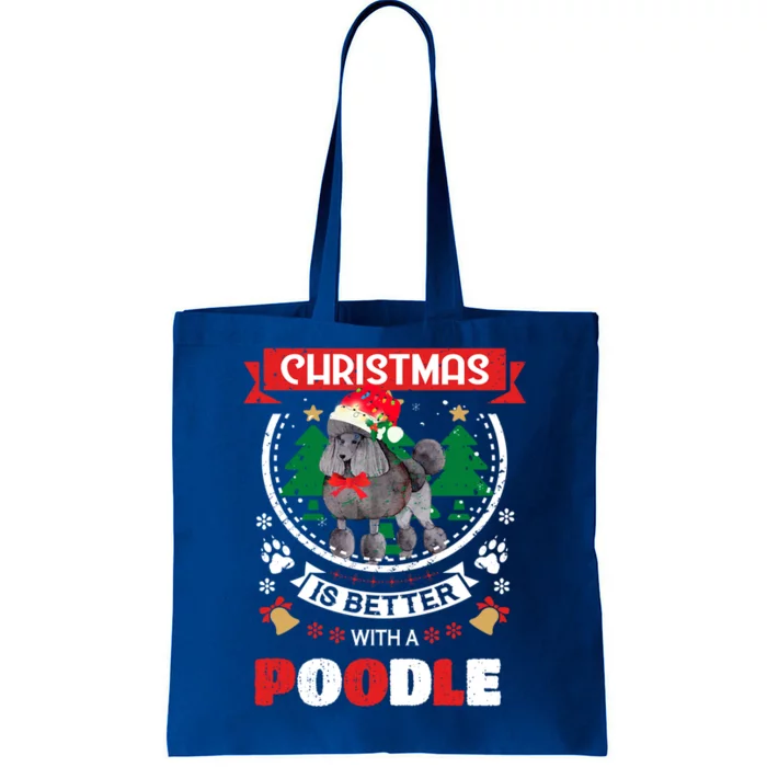 Christmas Is Better With A Poodle Christmas Tree Gift Tote Bag