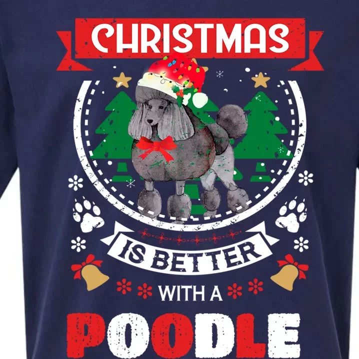 Christmas Is Better With A Poodle Christmas Tree Gift Sueded Cloud Jersey T-Shirt