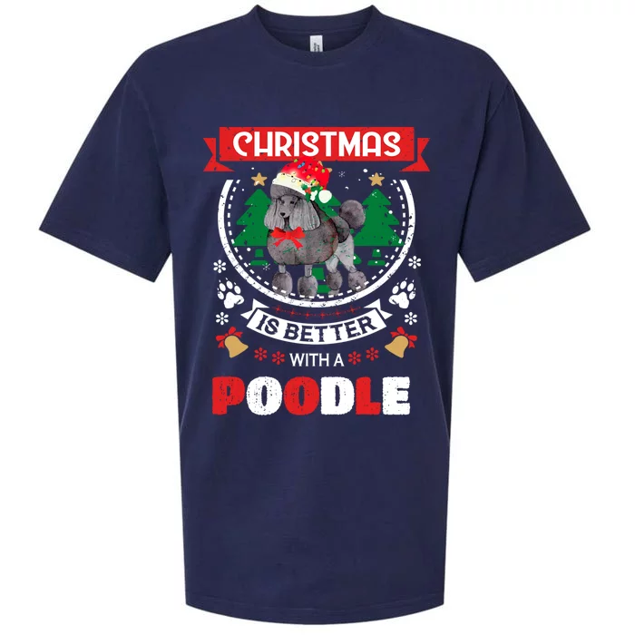 Christmas Is Better With A Poodle Christmas Tree Gift Sueded Cloud Jersey T-Shirt