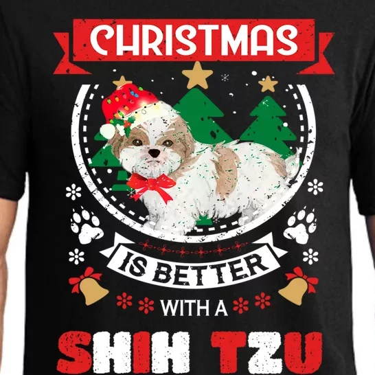 Christmas Is Better With A Shih Tzu Christmas Tree Gift Pajama Set