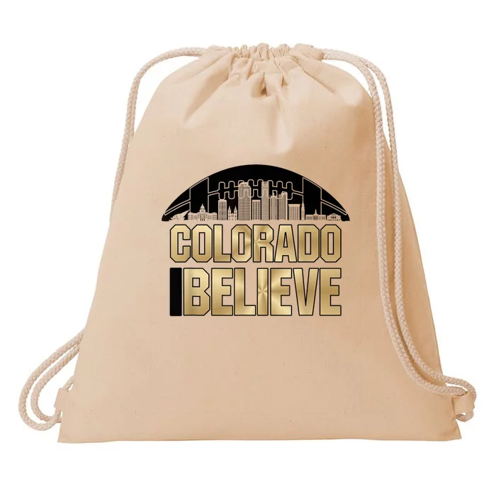 Colorado I Believe In Football Drawstring Bag