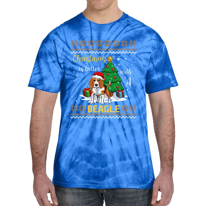 Christmas Is Better With A Beagle Pajama Dog Puppy XMas Tie-Dye T-Shirt