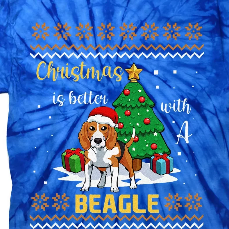 Christmas Is Better With A Beagle Pajama Dog Puppy XMas Tie-Dye T-Shirt