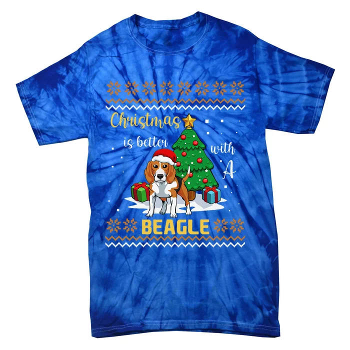 Christmas Is Better With A Beagle Pajama Dog Puppy XMas Tie-Dye T-Shirt