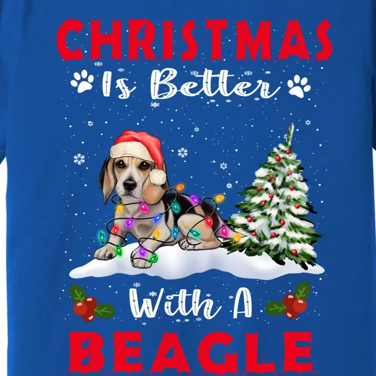 Christmas Is Better With A Beagle Dog Xmas Puppy Lover Cute Gift Premium T-Shirt