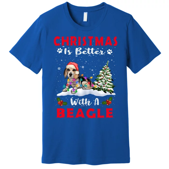 Christmas Is Better With A Beagle Dog Xmas Puppy Lover Cute Gift Premium T-Shirt