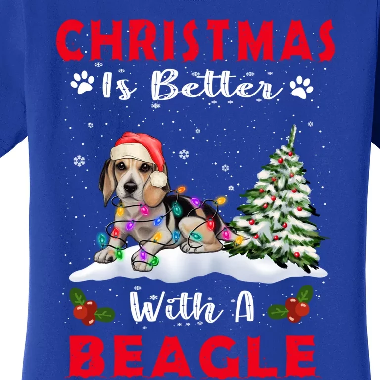 Christmas Is Better With A Beagle Dog Xmas Puppy Lover Cute Gift Women's T-Shirt