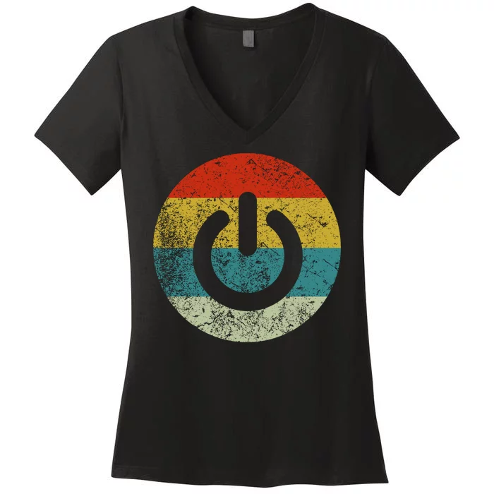 Computer Icons Button Power Women's V-Neck T-Shirt