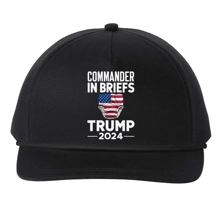 Commander In Briefs Trump 2024 Snapback Five-Panel Rope Hat