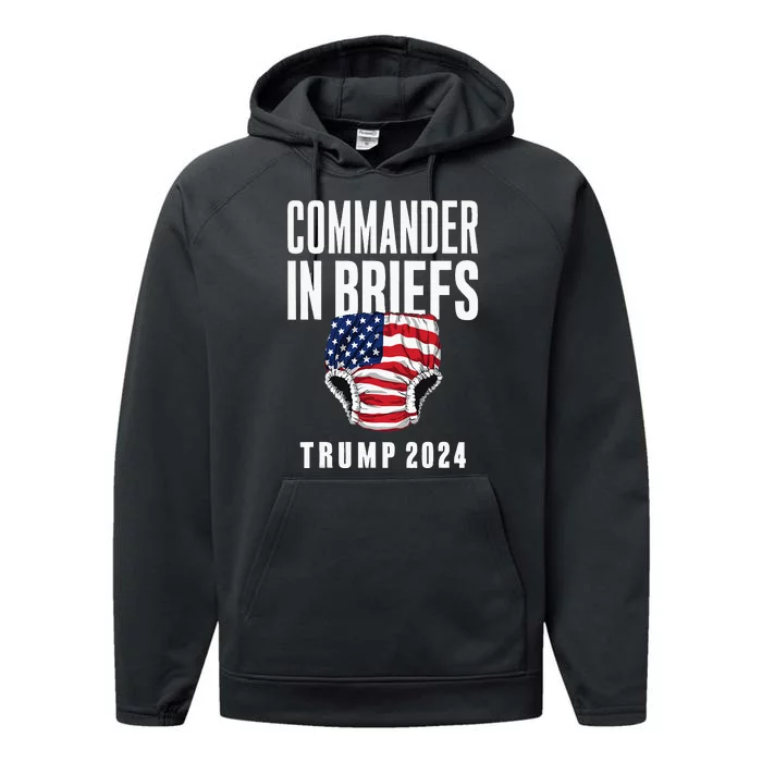 Commander In Briefs Trump 2024 Performance Fleece Hoodie