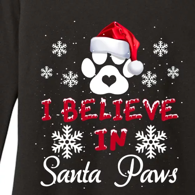 Christmas I Believe In Santa Paws Gift Womens CVC Long Sleeve Shirt