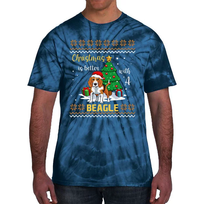 Christmas Is Better With A Beagle Pajama Dog Puppy XMas Tie-Dye T-Shirt