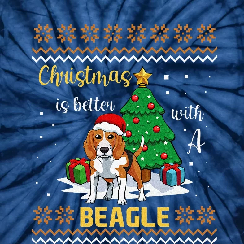 Christmas Is Better With A Beagle Pajama Dog Puppy XMas Tie-Dye T-Shirt