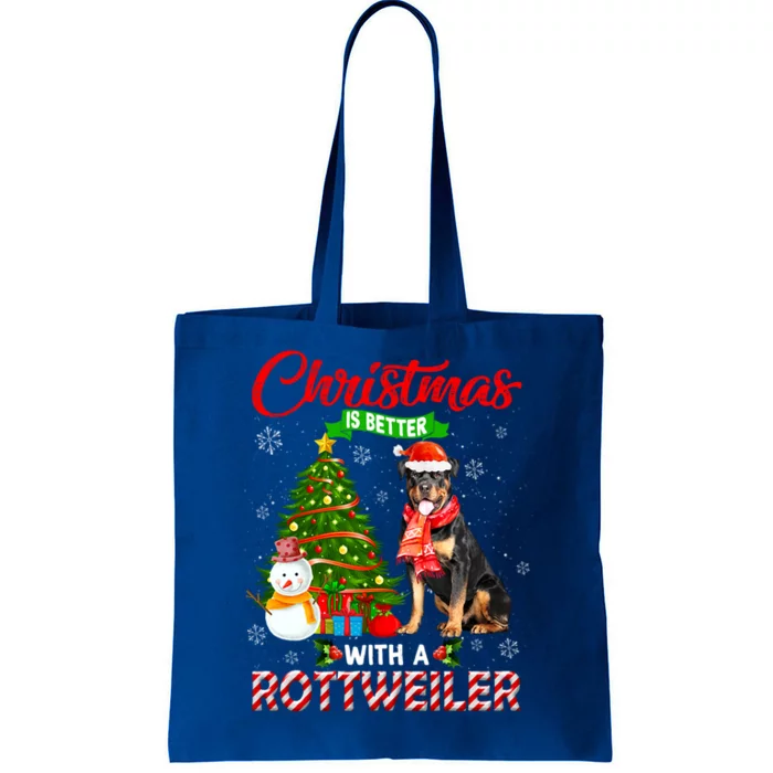 Christmas Is Better With A Rottweiler Santa Christmas Light Meaningful Gift Tote Bag