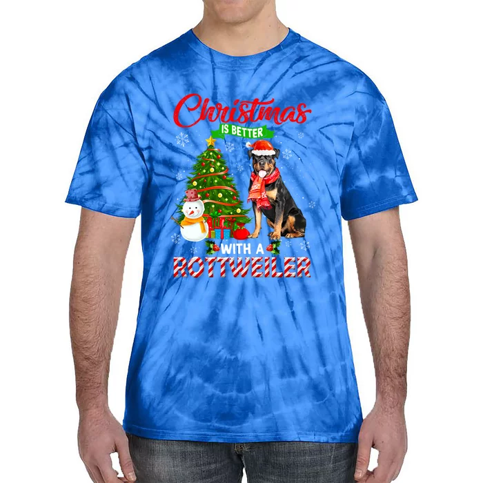 Christmas Is Better With A Rottweiler Santa Christmas Light Meaningful Gift Tie-Dye T-Shirt