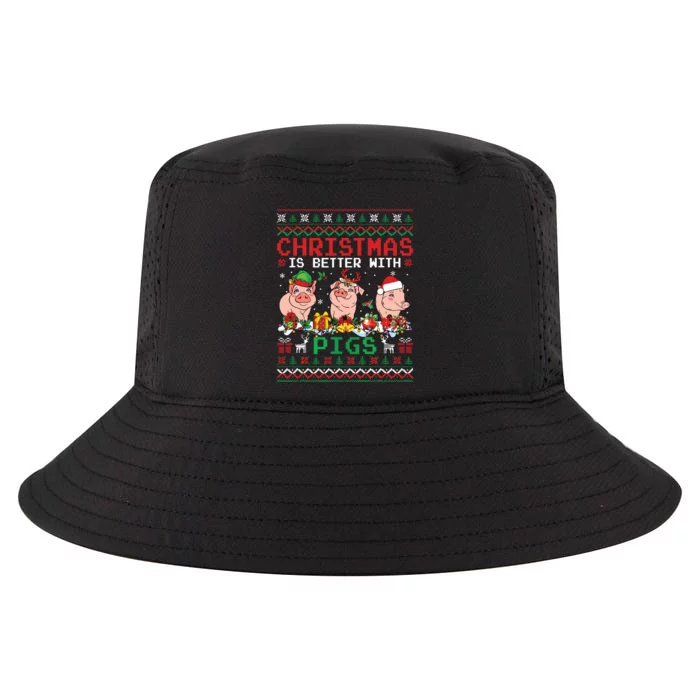 Christmas Is Better With Pigs Santa Elf Pigs Farmer Cool Comfort Performance Bucket Hat